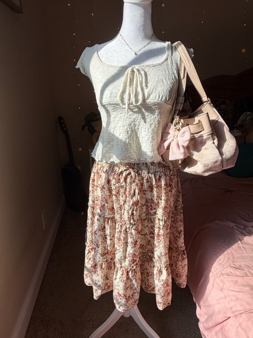 Floral print ditsy skirt